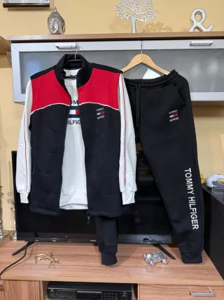 Chándal Tommy Hilfiger Hombre Negro/Rojo/Blanco