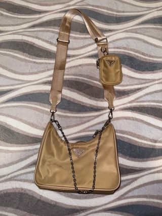 Bolso pradi Marrón con Monedero y Cadena