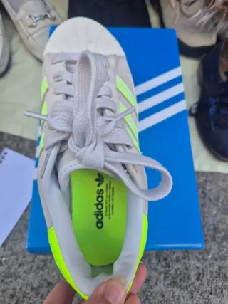 Adidas Superstar XLG Gris y verde fluor Nuevas