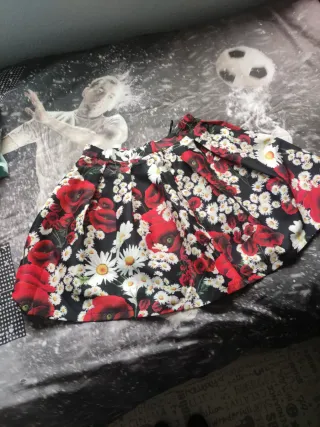 Falda mini estampada flores mujer