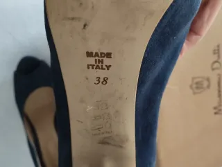 Zapatos de tacón azul peep toe