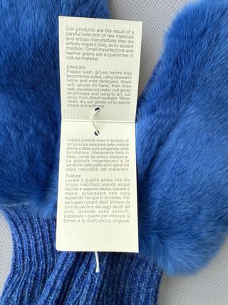 Alpo Manicotti Guanti Blu Pelliccia