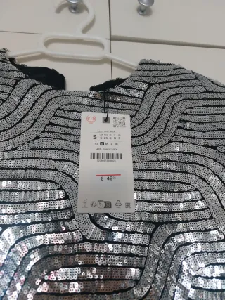 Vestido lentejuelas Zara Talla S
