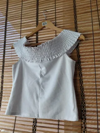 Camiseta Zara palabra de honor blanca