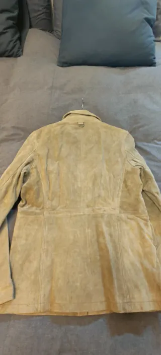 Chaqueta Mango Piel Ante Beige Talla M