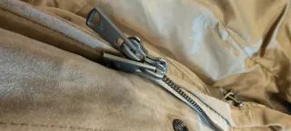 Chaqueta Mango Piel Ante Beige Talla M