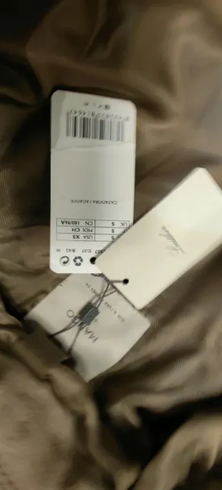 Chaqueta Mango Piel Ante Beige Talla M