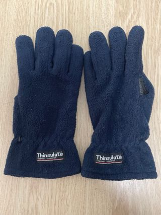 Guantes de lana azul para hombre