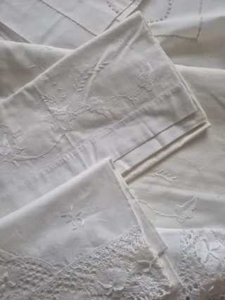 Bordado 3 sábanas encimeras y funda almuhada