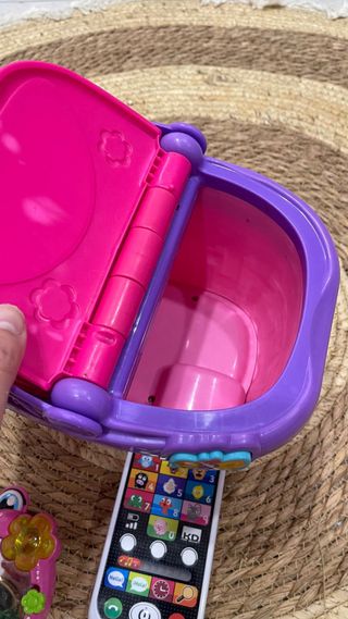 Lote Juguetes Bebé: Cesta, Teléfono y Espejo