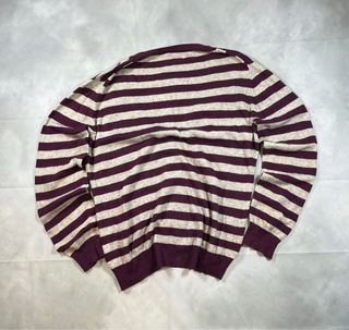 Cárdigan Burberry Rayas Morado Talla L