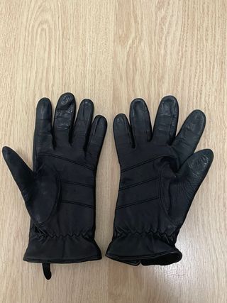 Guantes efecto piel hombre negros