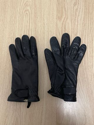 Guantes efecto piel hombre negros