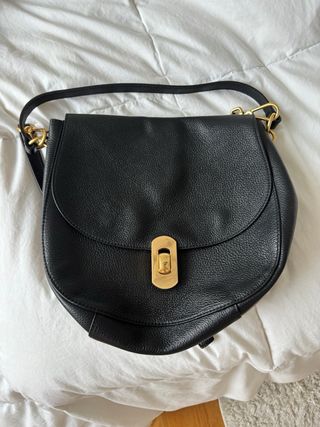 Bolso Coccinelle Negro Piel Dorado