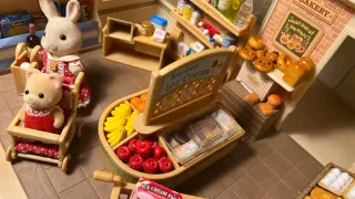 Supermercado Sylvanian con bebé y carrito