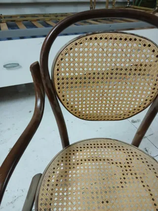 Poltrona Thonet in legno e rattan