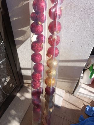 Lotto 42 palline di Natale vintage  rosse e oro