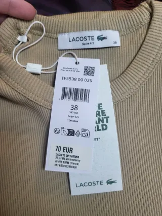 Camiseta Lacoste sin estrenar Talla 38