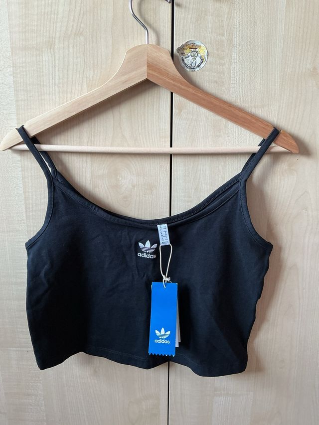 Camiseta tirantes Adidas negra Talla L/40