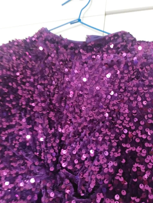 Vestido Morado Lentejuelas Talla S