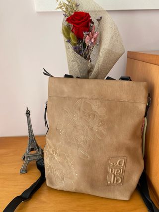 Mochila Desigual Beige con Flores