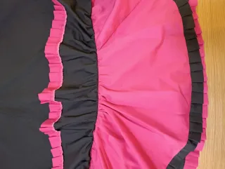 Falda flamenca baile volantes rosa y negro