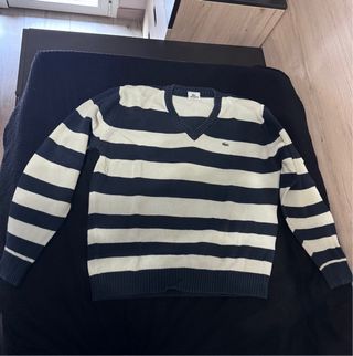 Jersey Lacoste Rayas Azul y Blanco
