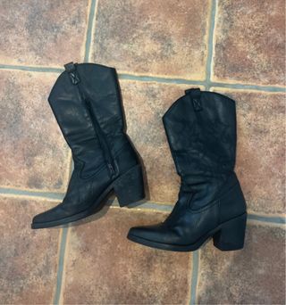 Botas cowboy piel negras Brownie