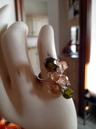 Anello Argento 925 con Pietre Verdi