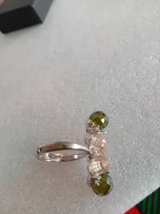 Anello Argento 925 con Pietre Verdi