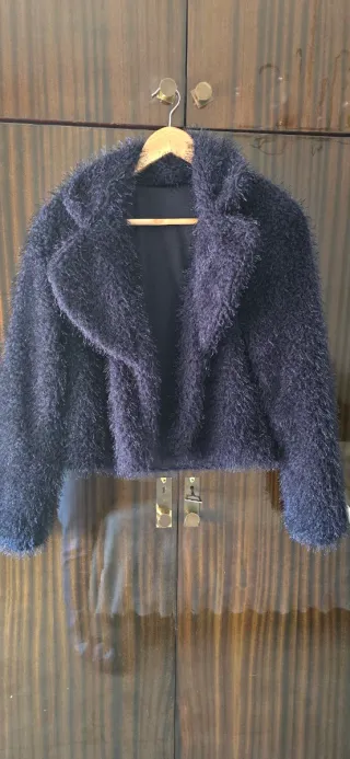 Chaqueta pelo azul marino fiesta