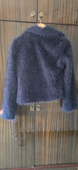 Chaqueta pelo azul marino fiesta