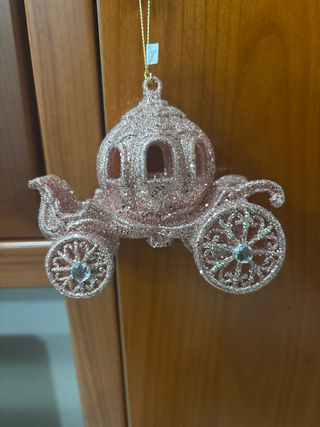 Carrozza Glitter Rosa Decorazione