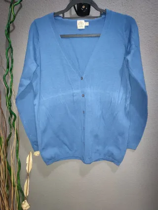 Cárdigan vintage azul mujer