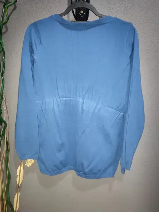 Cárdigan vintage azul mujer