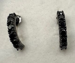 Pendientes Aro Oro 18kt Diamantes Negros