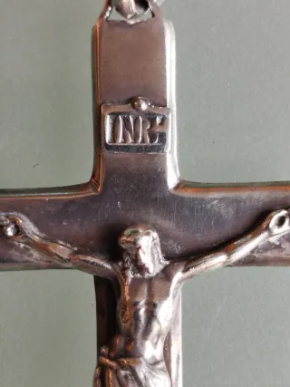 Crucifijo antiguo plata INRI