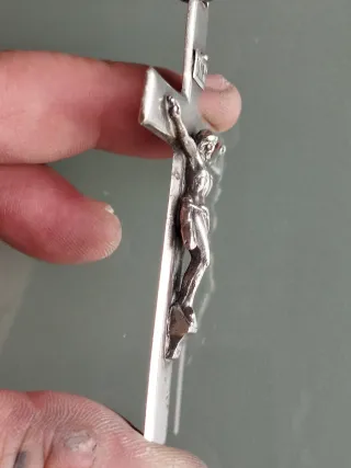 Crucifijo antiguo plata INRI