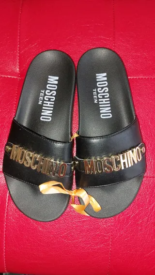Ciabatte Moschino Nero Oro