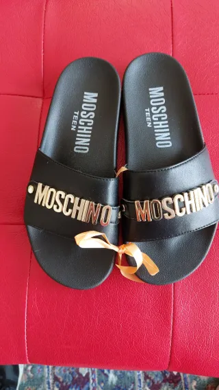 Ciabatte Moschino Nero Oro