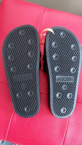 Ciabatte Moschino Nero Oro