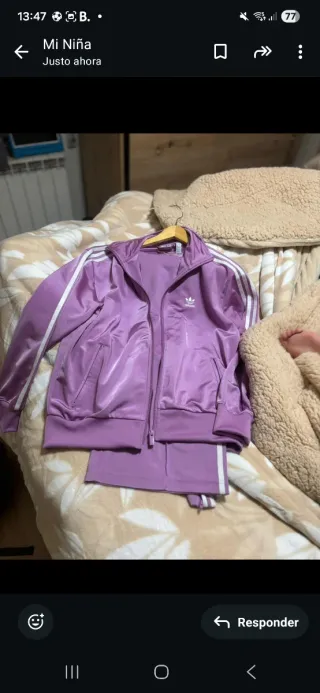 Chándal Adidas Morado Mujer Sudadera L Pantalón M