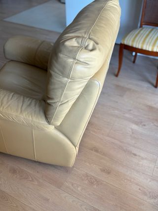 Poltrona relax in pelle vaniglia