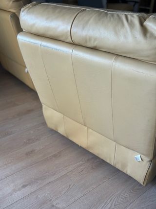 Poltrona relax in pelle vaniglia