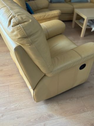 Poltrona relax in pelle vaniglia
