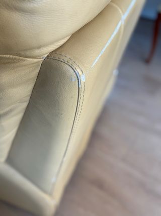 Poltrona relax in pelle vaniglia