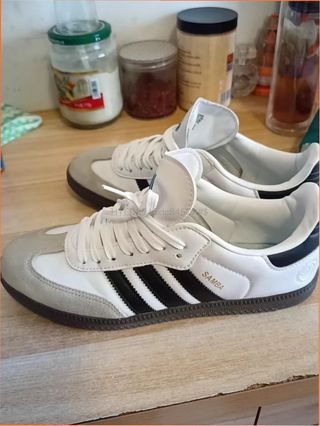 Zapatillas Adidas Samba Mujer Gris Blanco