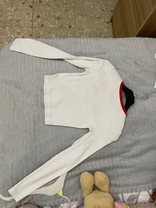 Camiseta manga larga blanca con estampado