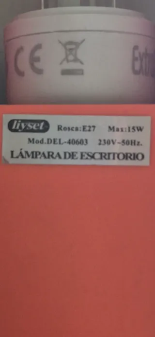 Flexo Escritorio Naranja y Blanco