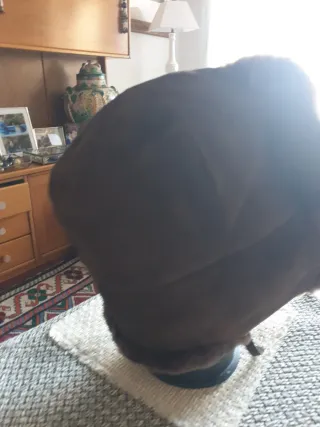 Gorro piel vuelta vintage marrón